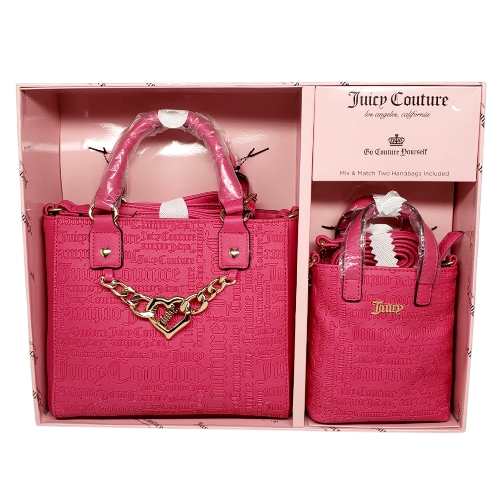 Juicy Couture 2pc Tote Bags Gift Set Color Free Love Los Angeles California Chic